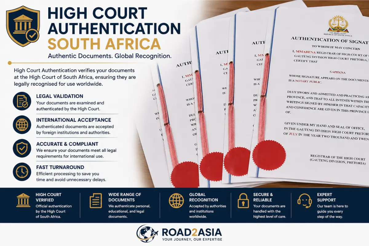 High Court Authentication South Africa by Road2Asia