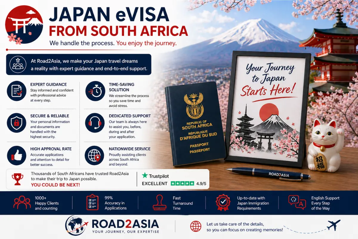 Japan eVisa process in South Africa by Road2Asia