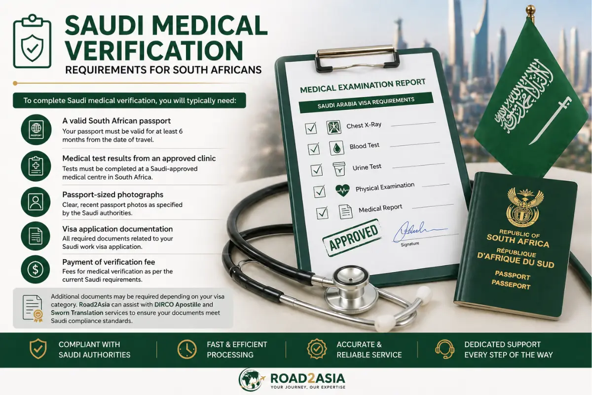 Saudi Medical Requirements South Africa by Road2Asia