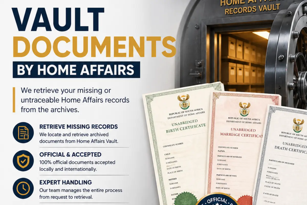 Vault Copy Documents Home Affairs South Africa by Road2Asia